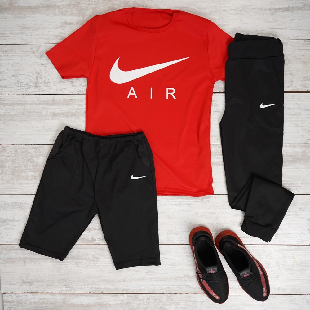 ست سه تیکه قرمز مردانه مدل Nike Air