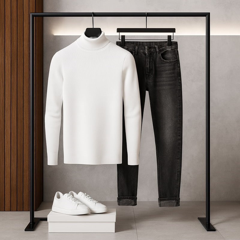 پلیور بافت یقه اسکی مردانه مدل Ersan ( در 2 رنگبندی )