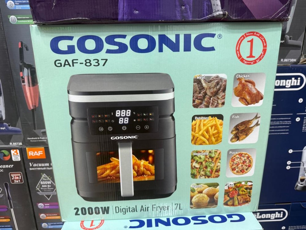 سرخ کن بدون روغن گوسونیک 7 لیتری صفحه لمسی دوالمنت مدل 837 سبد سرامیکی