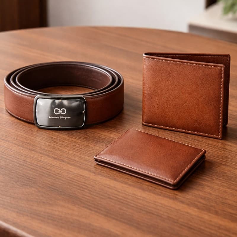 ست مردانه کیف و کمربند مدل M101