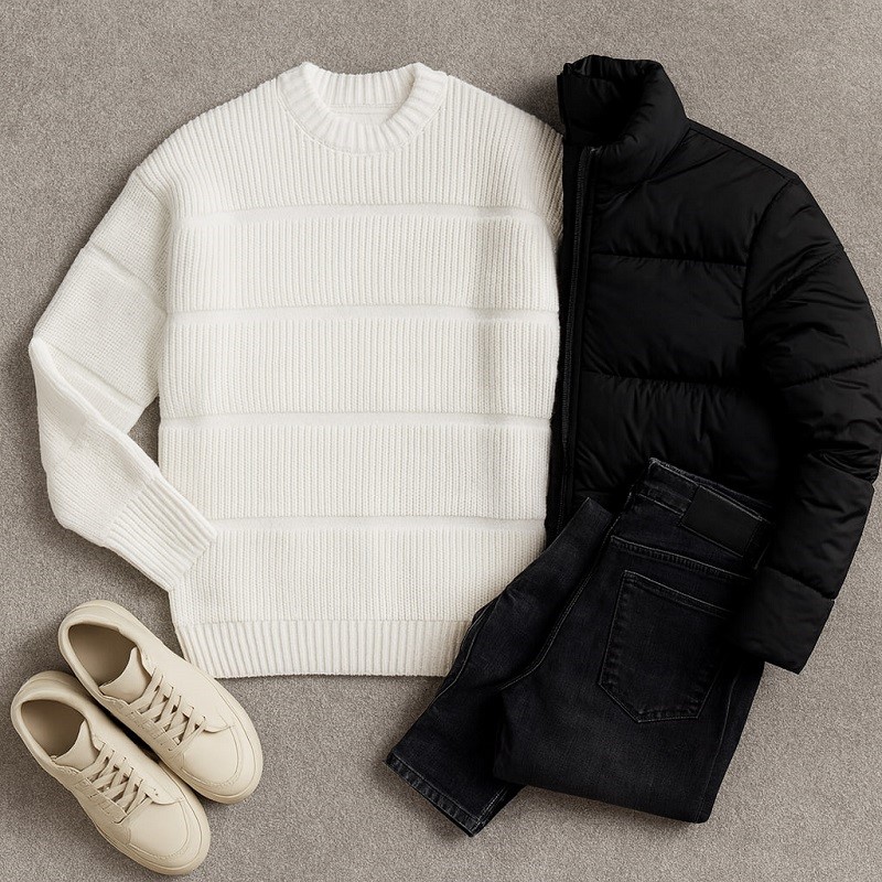 پلیور بافت مردانه یقه گرد مدل Arman (در 2 رنگ بندی)