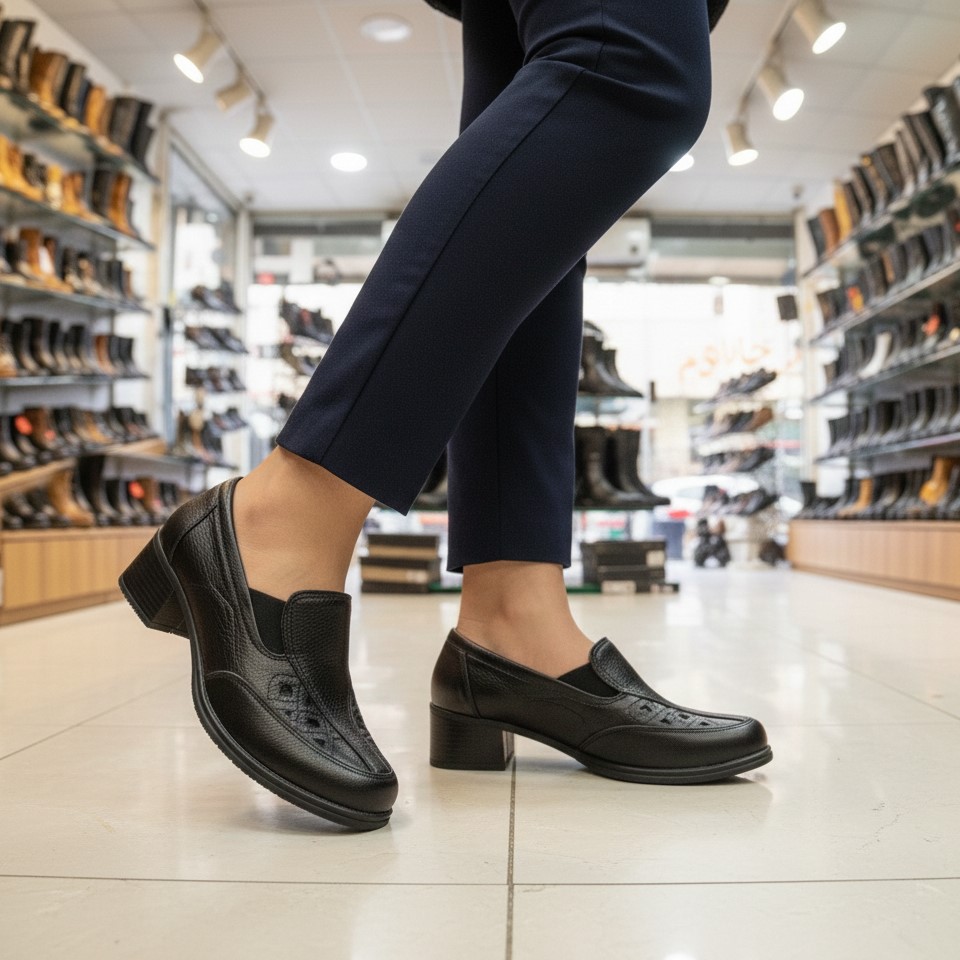 کفش مجلسی زنانه پاشنه 5 سانتی مدل تارا-مشکی